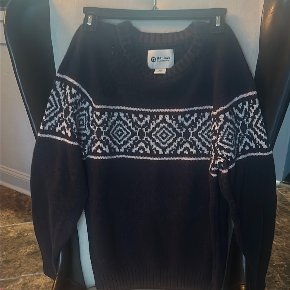 Haggar Blue and White Men's Sweater